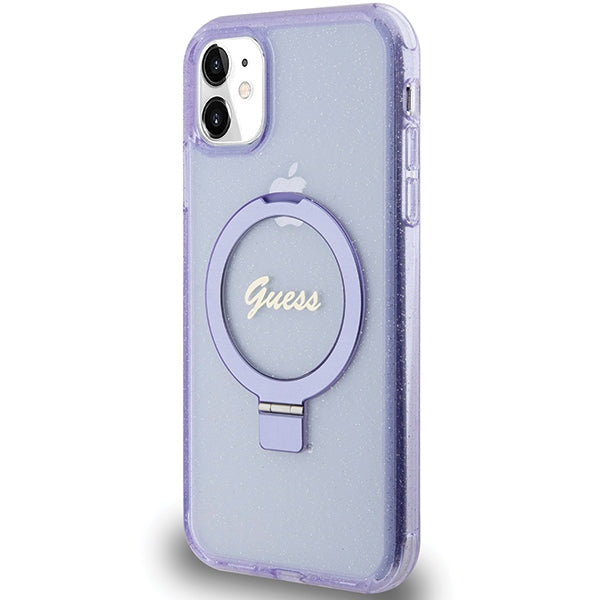 Guess MagSafe dėklas su žiedu iPhone 11/XR – violetinis -- iPhone 11