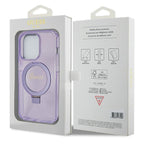 Guess MagSafe dėklas su stovu iPhone 14 Pro – violetinis