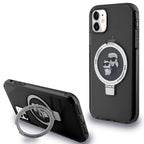 Karl Lagerfeld MagSafe dėklas su žiedu iPhone 11/XR – juodas -- iPhone 11