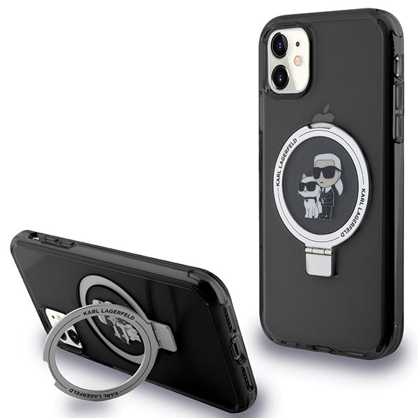 Karl Lagerfeld MagSafe dėklas su žiedu iPhone 11/XR – juodas -- iPhone 11