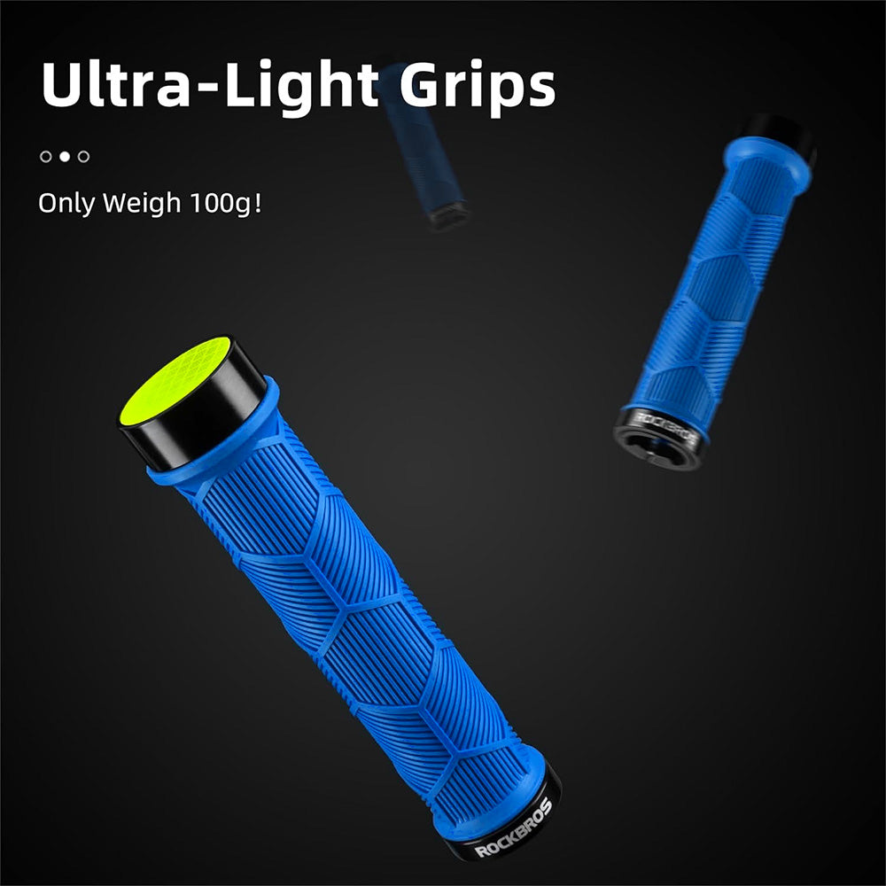 Rockbros 40720007003 dviračio rankenos su atspindžiu - mėlynos -- Bicycle Handlebar Grips