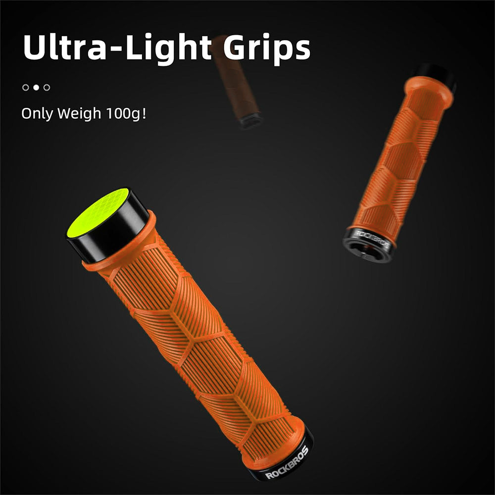 Rockbros 40720007004 dviračio rankenos su atspindžiu - oranžinė -- Bicycle Handlebar Grips