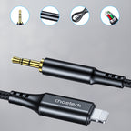 Choetech AUX007 Apšvietimas / mini lizdas 3,5 mm laidas 1 m - juodas