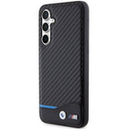 BMW Leather Carbon dėklas Samsung Galaxy S23 FE – juodas