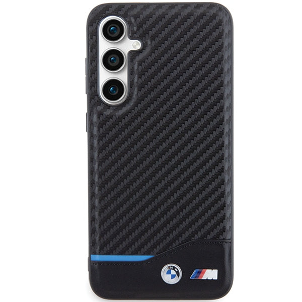 BMW Leather Carbon dėklas Samsung Galaxy S23 FE – juodas
