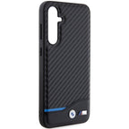 BMW Leather Carbon dėklas Samsung Galaxy S23 FE – juodas
