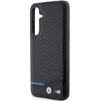 BMW Leather Carbon dėklas Samsung Galaxy S23 FE – juodas