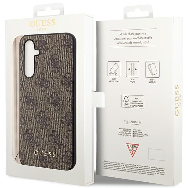 Guess 4G Charms dėklas Samsung Galaxy S23 FE – rudas