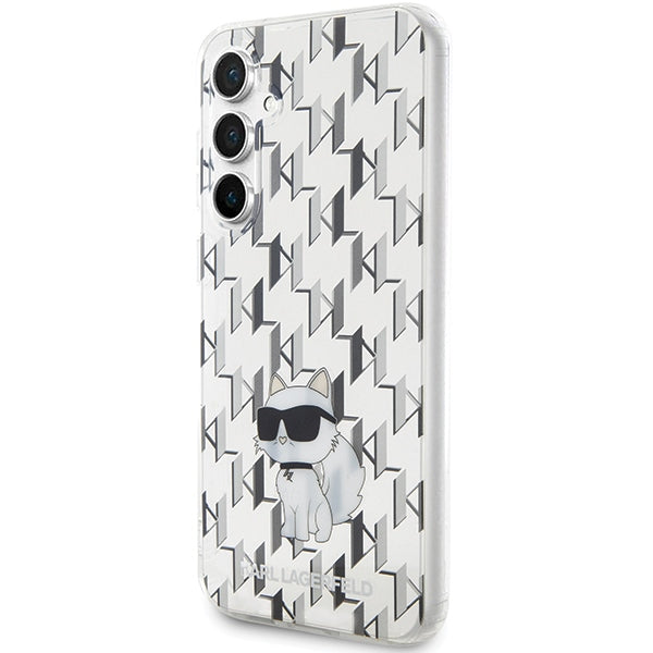 Karl Lagerfeld skaidrus dėklas Samsung Galaxy S23 FE – Monogram Choupette