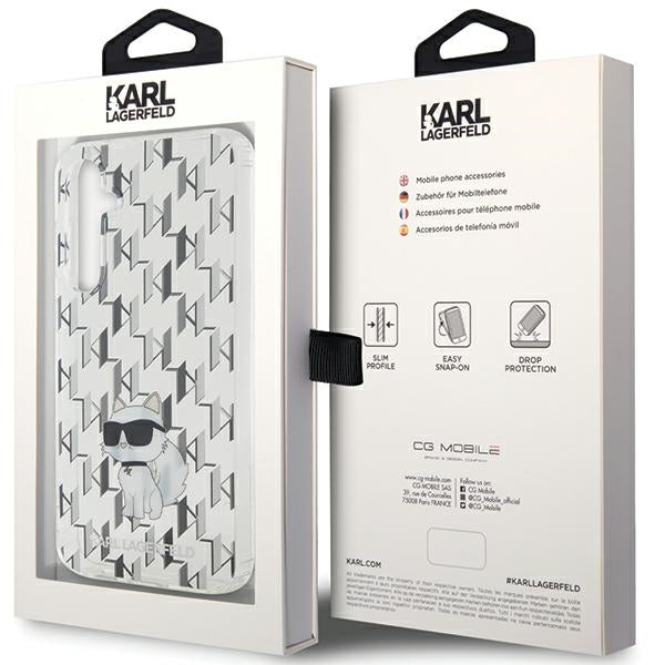 Karl Lagerfeld skaidrus dėklas Samsung Galaxy S23 FE – Monogram Choupette
