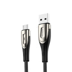 Joyroom laidas Sharp Series S-M411 USB-A / micro USB 3A 1.2 m su įkrovimo indikatoriumi juodas