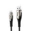 Joyroom laidas Sharp Series S-M411 USB-A / micro USB 3A 1.2 m su įkrovimo indikatoriumi juodas