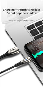 Joyroom laidas Sharp Series S-M411 USB-A / micro USB 3A 1.2 m su įkrovimo indikatoriumi juodas