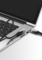 Joyroom laidas Sharp Series S-M411 USB-A / micro USB 3A 1.2 m su įkrovimo indikatoriumi juodas
