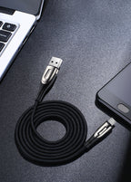 Joyroom laidas Sharp Series S-M411 USB-A / micro USB 3A 1.2 m su įkrovimo indikatoriumi juodas