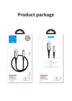 Joyroom Sharp Series S-M411 USB-A / micro USB 3A 2m laidas su įkrovimo indikatoriumi - juodas