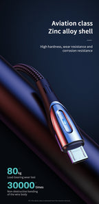 Joyroom Sharp Series S-M411 USB-A / micro USB 3A 2m laidas su įkrovimo indikatoriumi - juodas