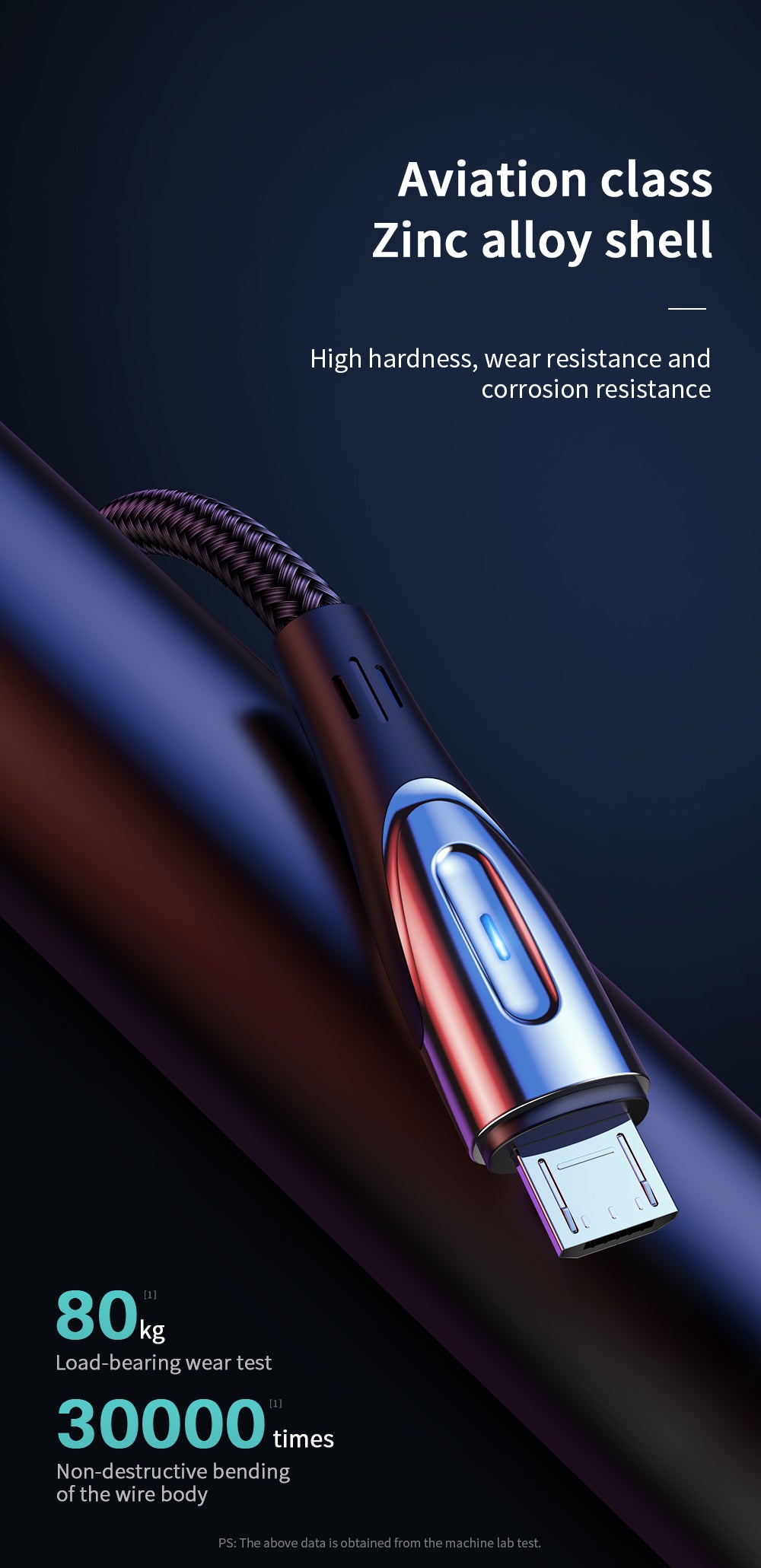 Joyroom Sharp Series S-M411 USB-A / micro USB 3A 2m laidas su įkrovimo indikatoriumi - juodas
