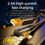 Joyroom Gaming laidas S-UL012A6 Lightning (kampinis) / USB-A (tiesus) 2.4A 1.2 m - mėlynas