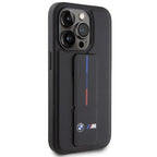 BMW Grip Stand Hot Stamp dėklas iPhone 15 Pro – juodas