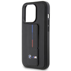 BMW Grip Stand Hot Stamp dėklas iPhone 15 Pro – juodas