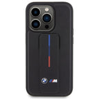 BMW Grip Stand Hot Stamp dėklas iPhone 15 Pro Max – juodas