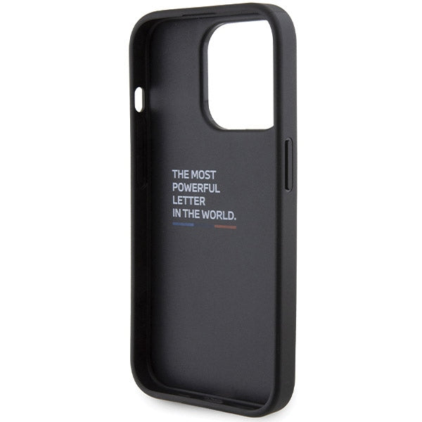 BMW Grip Stand Hot Stamp dėklas iPhone 15 Pro Max – juodas