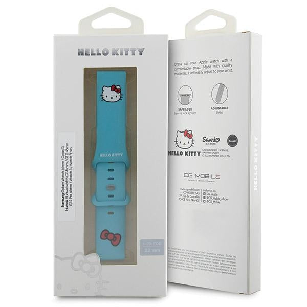Hello Kitty silikoninis Kitty galvos dirželis universalus 22mm - mėlynas