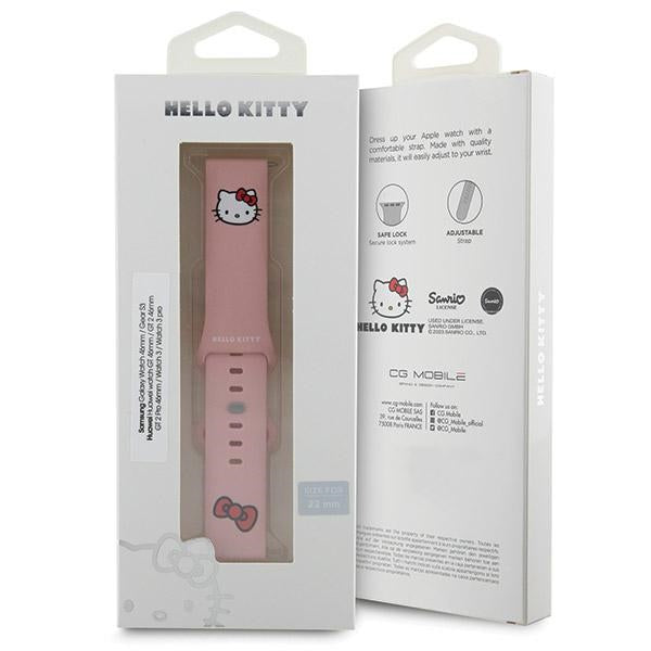 Hello Kitty silikoninis Kitty galvos dirželis universalus 22mm - rožinis