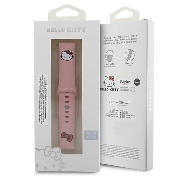 Hello Kitty silikoninis Kitty galvos dirželis universalus 22mm - rožinis
