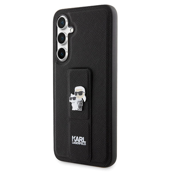 Karl Lagerfeld Gripstand Saffiano dėklas Galaxy S23 FE – juodas