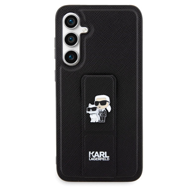 Karl Lagerfeld Gripstand Saffiano dėklas Galaxy S23 FE – juodas