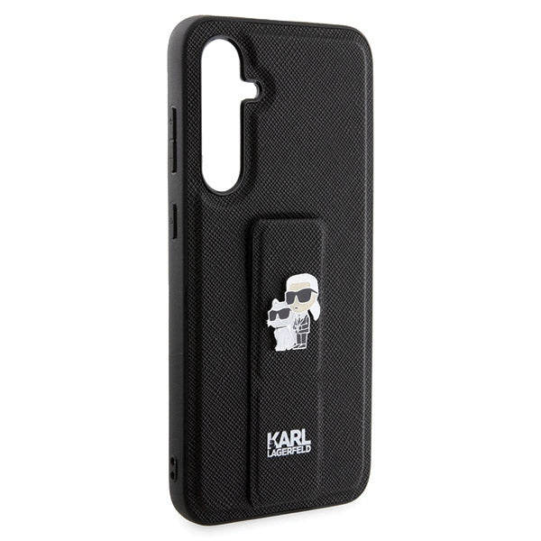 Karl Lagerfeld Gripstand Saffiano dėklas Galaxy S23 FE – juodas