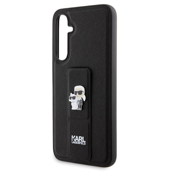 Karl Lagerfeld Gripstand Saffiano dėklas Galaxy S23 FE – juodas