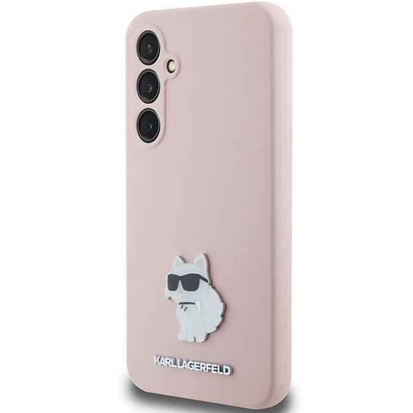 Karl Lagerfeld silikoninis dėklas Galaxy S23 FE – rožinis