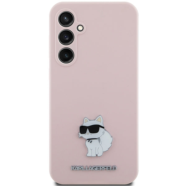 Karl Lagerfeld silikoninis dėklas Galaxy S23 FE – rožinis