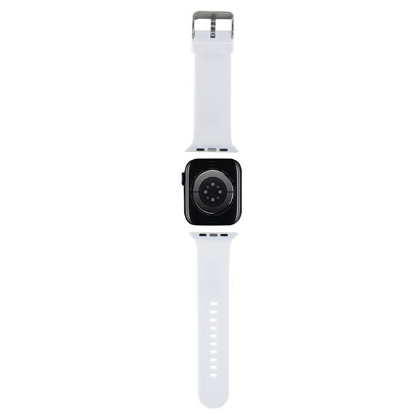 Karl Lagerfeld 3D guminis Karl&Choupette Heads dirželis Apple Watch 38/40/41mm - baltas