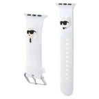 Karl Lagerfeld 3D guminis Karl&Choupette Heads dirželis Apple Watch 38/40/41mm - baltas