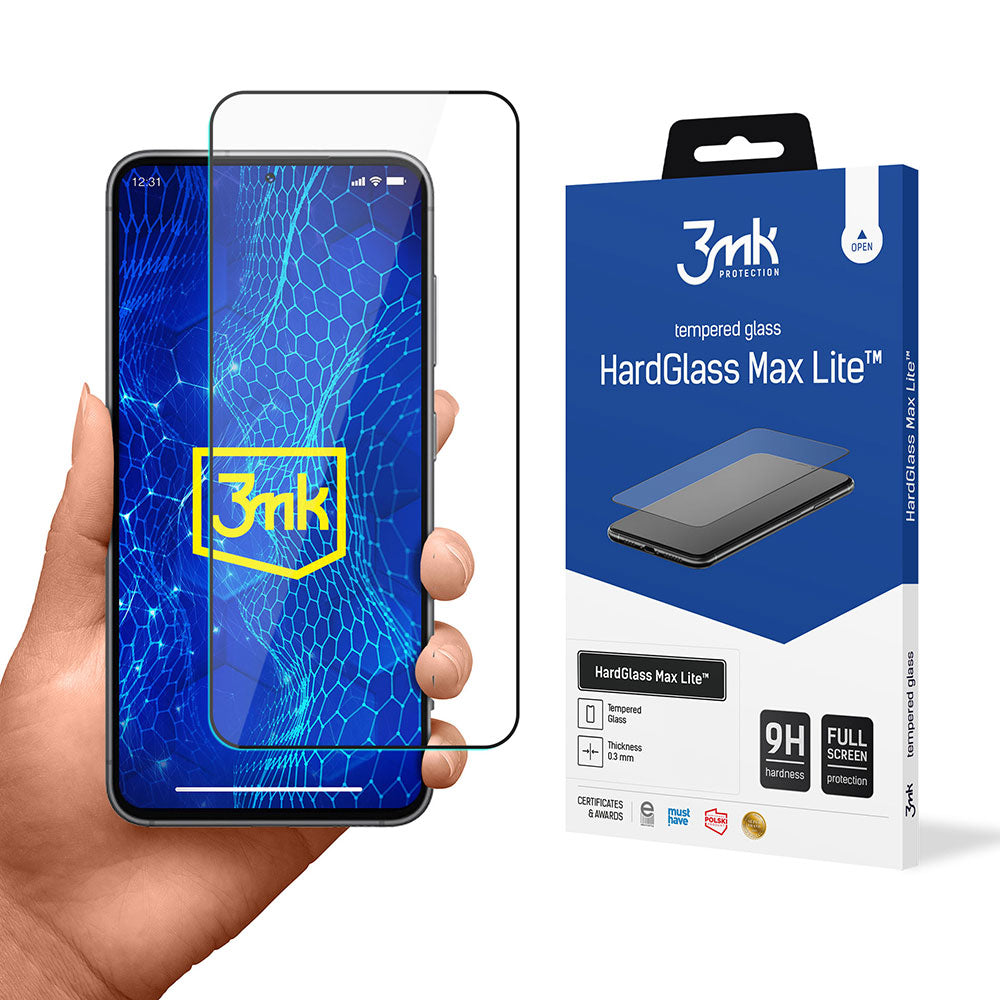 9H 3mk HardGlass Max Lite™ stiklas, skirtas Samsung Galaxy S24+ -- Samsung Galaxy S24+