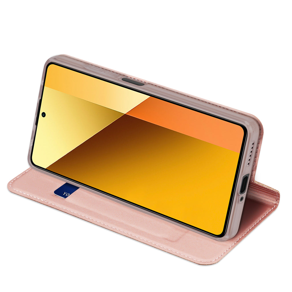 Dux Ducis Skin Pro atverčiamas dėklas Xiaomi Redmi Note 13 5G – rožinis