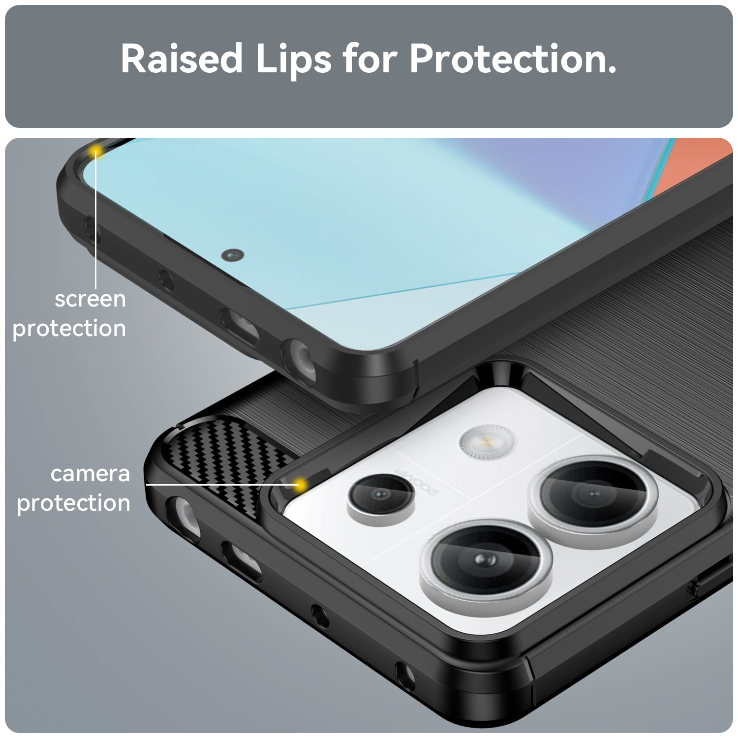 Carbon Case dėklas Xiaomi Redmi Note 13 Pro – juodas