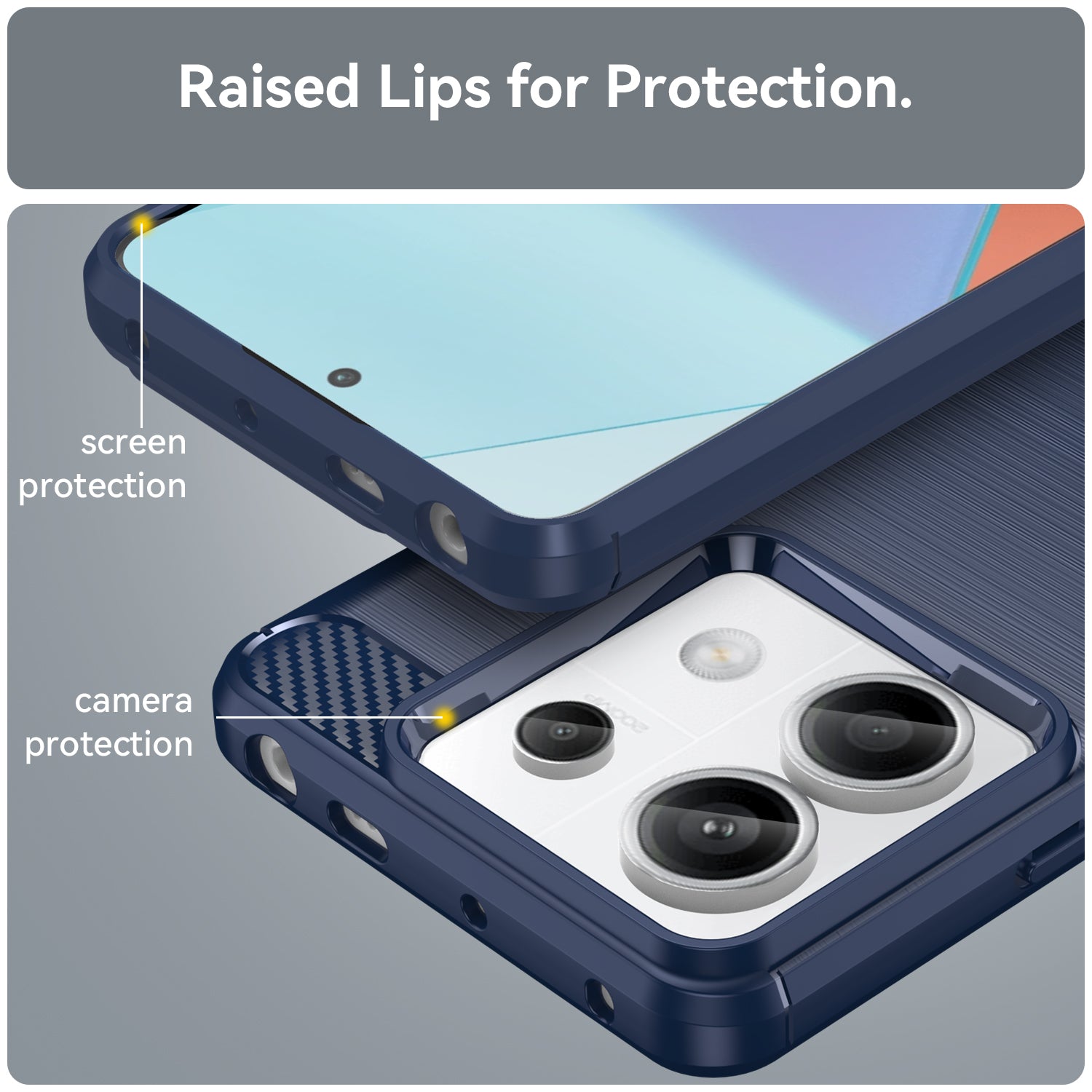 Carbon Case dėklas Xiaomi Redmi Note 13 Pro – mėlynas