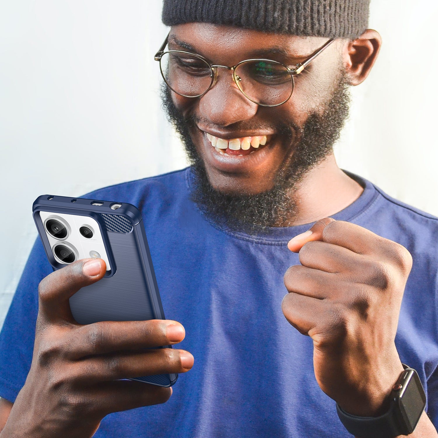 Carbon Case dėklas Xiaomi Redmi Note 13 Pro – mėlynas