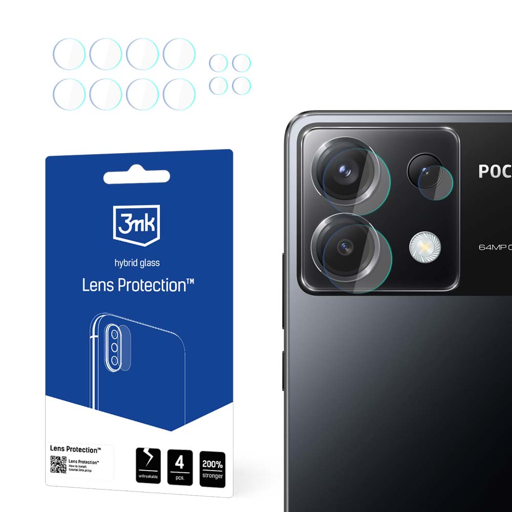 3mk Lens Protection™ hibridinis fotoaparato stiklas, skirtas Poco X6 5G -- Poco X6 5G