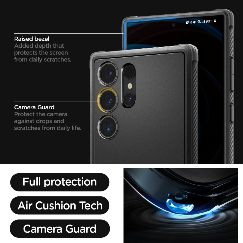 Spigen Rugged Armor dėklas Samsung Galaxy S24 Ultra – juodas