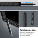 Spigen Rugged Armor dėklas Samsung Galaxy S24 Ultra – juodas