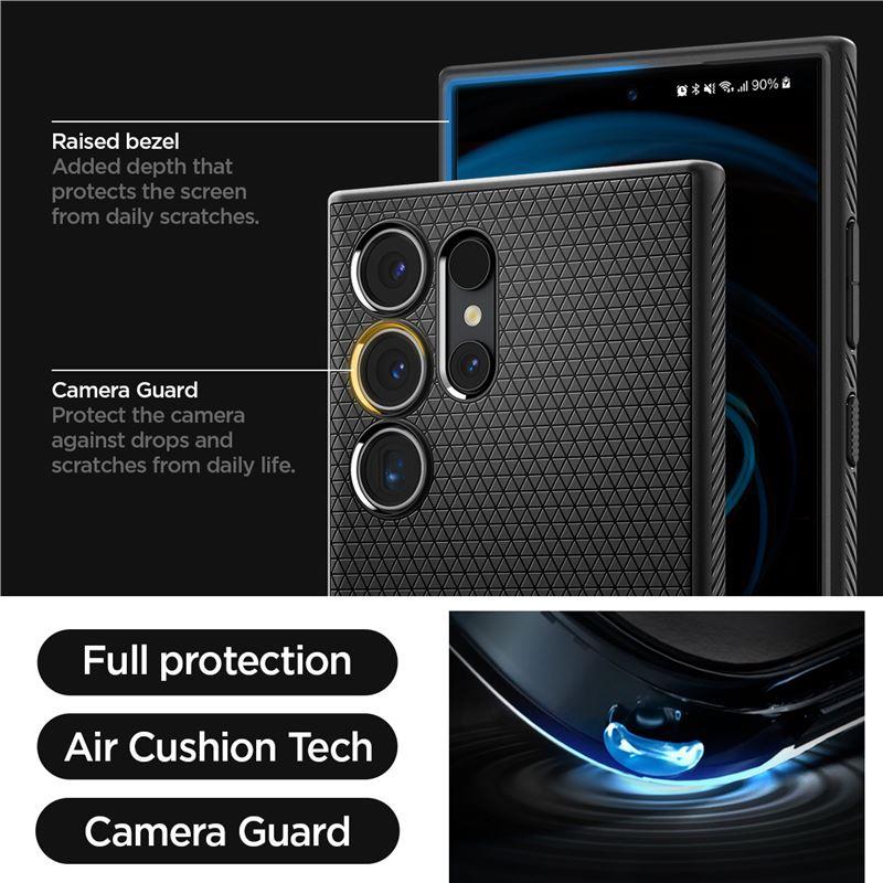 Spigen Liquid Air dėklas Samsung Galaxy S24 Ultra – juodas