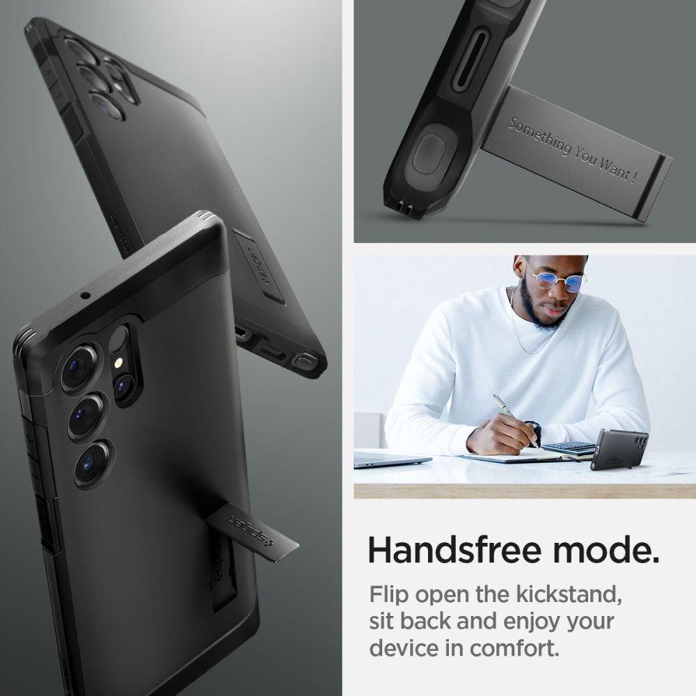 Spigen Tough Armor dėklas Galaxy S24 Ultra – juodas