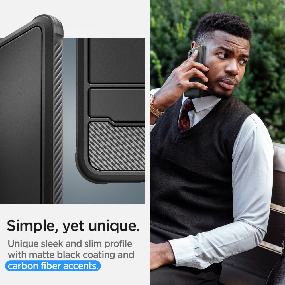 Spigen Rugged Armor dėklas Galaxy S24 – juodas