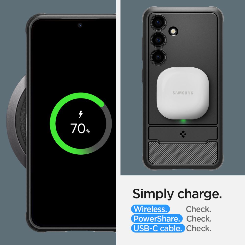 Spigen Rugged Armor dėklas Galaxy S24 – juodas